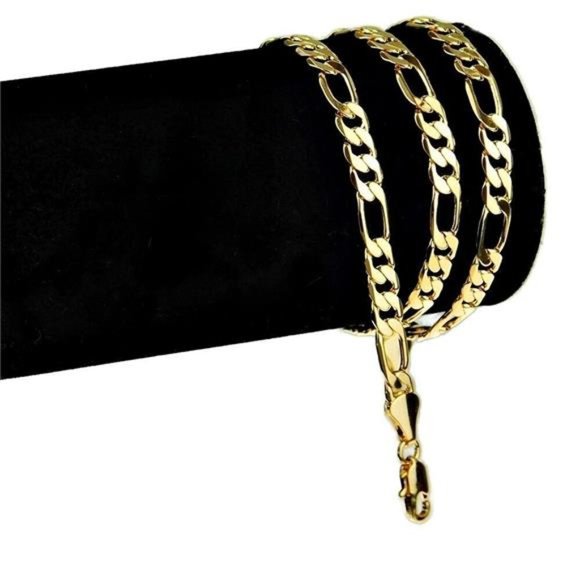 18K Gold Plated Figaro Chain Virgen de Guadalupe Holy Mary Simulated CZ 5.8M 20" - Picture 7 of 7